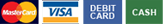 We accept all major credit and debit cards